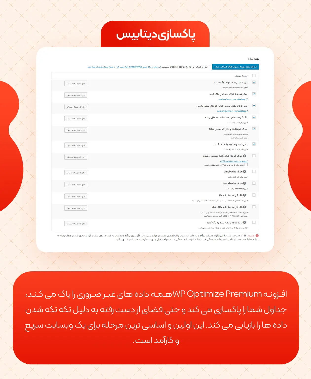 افزونه سرعت سایت wp optimize premium